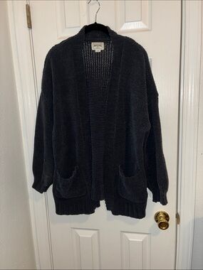 American Eagle Outfitters Black Open-Front Knit Cardigan